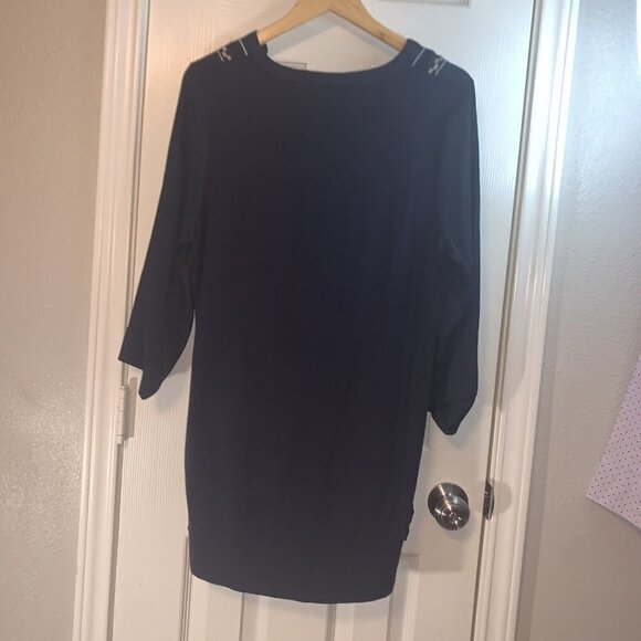 Dolan Anthropologie Navy Blue Grand Bazaar Embroidered Tunic Top Size Medium - Picture 6 of 9